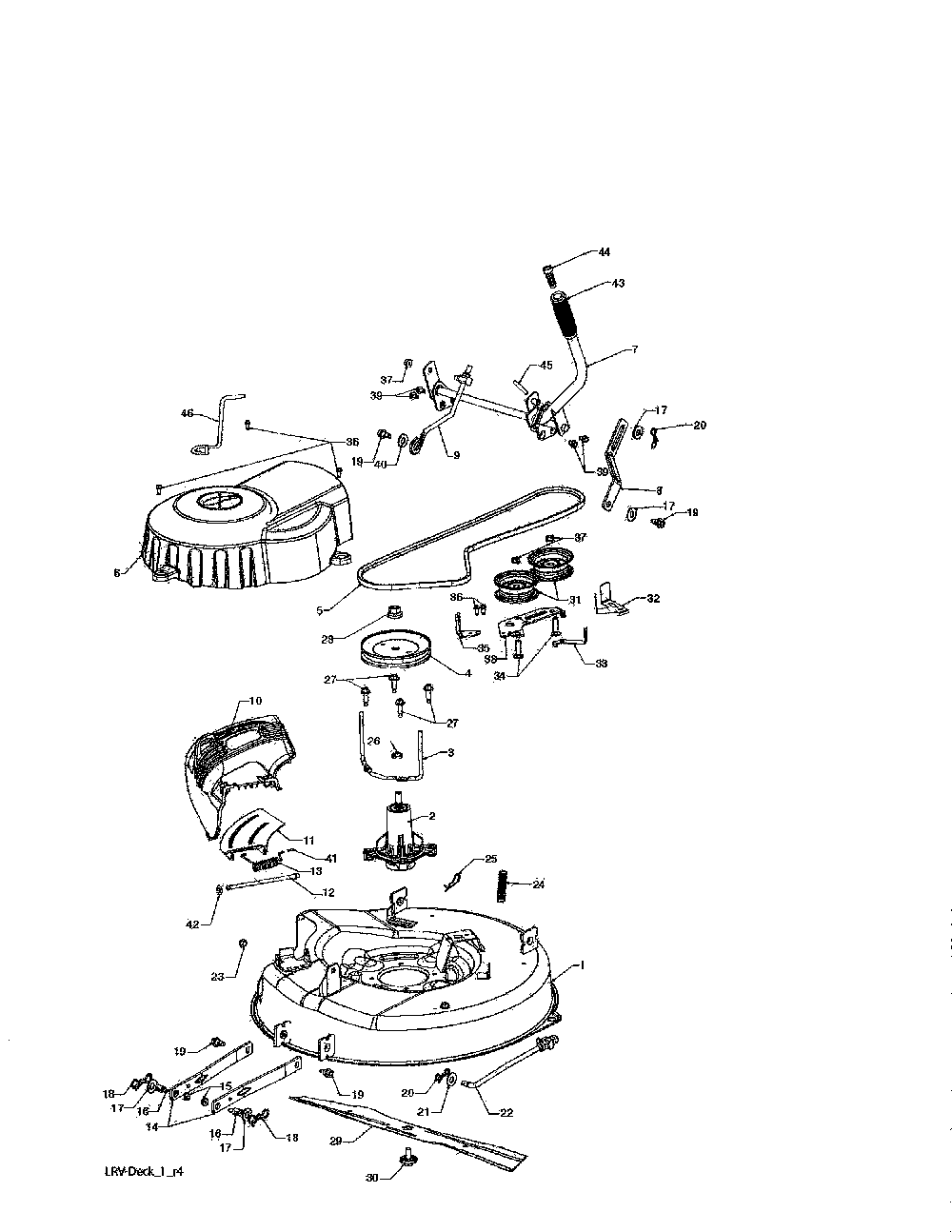 Mower deck Diagram and Parts List for 917286000  Weed Eater Lawn Mower